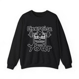 Phly Embassy Unisex Heavy Blend Crewneck Sweatshirt - 'Exercise Your Demons' Design