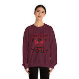 Phly Embassy Unisex Heavy Blend Crewneck Sweatshirt - 'Exercise Your Demons' Design