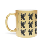 Phly Embassy Royal Griffin Metallic Mug - Ceramic Coffee Cup with Crown Design for Coffee Lovers