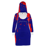 Blu/Red CURG Hoodie Dress