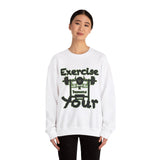 Phly Embassy Unisex Heavy Blend Crewneck Sweatshirt - 'Exercise Your Demons' Design