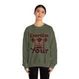 Phly Embassy Unisex Heavy Blend Crewneck Sweatshirt - 'Exercise Your Demons' Design