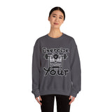 Phly Embassy Unisex Heavy Blend Crewneck Sweatshirt - 'Exercise Your Demons' Design