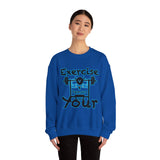 Phly Embassy Unisex Heavy Blend Crewneck Sweatshirt - 'Exercise Your Demons' Design