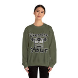 Phly Embassy Unisex Heavy Blend Crewneck Sweatshirt - 'Exercise Your Demons' Design