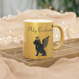 Phly Embassy Royal Griffin Metallic Mug -  Ceramic Coffee Cup with Crown Design for Coffee Lovers