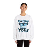 Phly Embassy Unisex Heavy Blend Crewneck Sweatshirt - 'Exercise Your Demons' Design