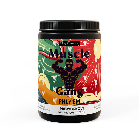 Phly Embassy Muscle Gang Pre-Workout Supplement, Watermelon (300g, 10.58oz)