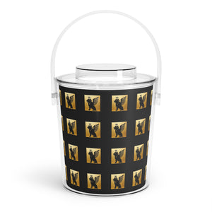 Chic Ice Bucket with Tongs for Parties, Elegant Wine Cooler, Decorative Beverage Chiller, Perfect for Celebrations & Gifts