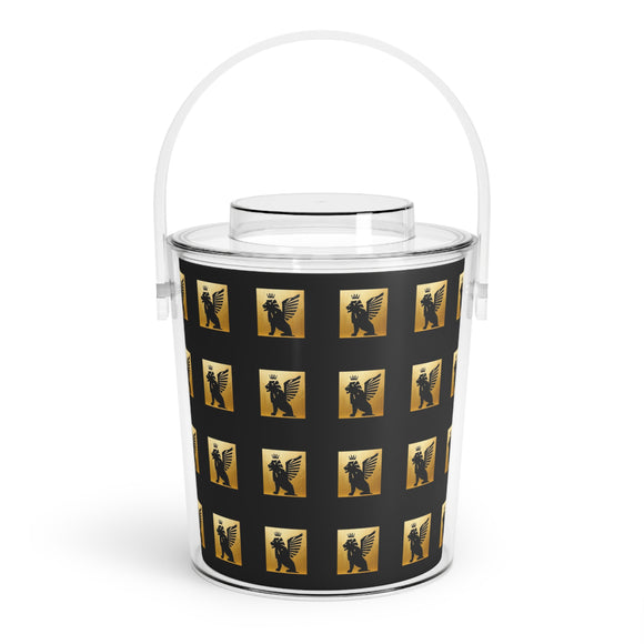 Chic Ice Bucket with Tongs for Parties, Elegant Wine Cooler, Decorative Beverage Chiller, Perfect for Celebrations & Gifts