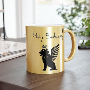 Phly Embassy Royal Griffin Metallic Mug -  Ceramic Coffee Cup with Crown Design for Coffee Lovers