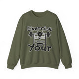 Phly Embassy Unisex Heavy Blend Crewneck Sweatshirt - 'Exercise Your Demons' Design