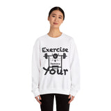 Phly Embassy Unisex Heavy Blend Crewneck Sweatshirt - 'Exercise Your Demons' Design