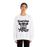 Phly Embassy Unisex Heavy Blend Crewneck Sweatshirt - 'Exercise Your Demons' Design