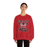 Phly Embassy Unisex Heavy Blend Crewneck Sweatshirt - 'Exercise Your Demons' Design