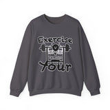 Phly Embassy Unisex Heavy Blend Crewneck Sweatshirt - 'Exercise Your Demons' Design