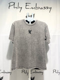 Distressed Round Neck Short Sleeve T-Shirt