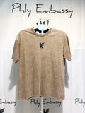 Distressed Round Neck Short Sleeve T-Shirt