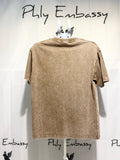 Distressed Round Neck Short Sleeve T-Shirt