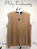 Distressed Round Neck Sleeveless T-Shirt