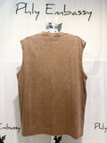 Distressed Round Neck Sleeveless T-Shirt