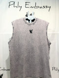 Distressed Round Neck Sleeveless T-Shirt
