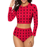 Phly Embassy Long Sleeve Crew Neck Ladies Bikini Swimsuit