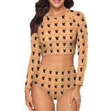 Phly Embassy Long Sleeve Crew Neck Ladies Bikini Swimsuit