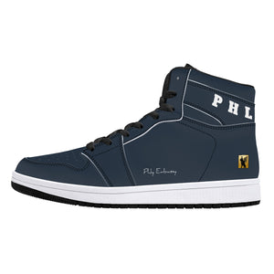 Phly Embassy-D16 High-Top Synthetic Leather Sneakers - Black/Nvy