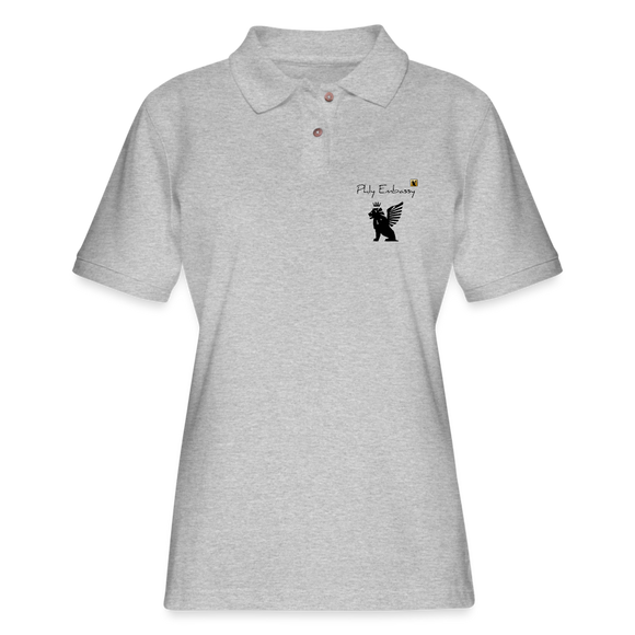 Phly Embassy Women's Pique Polo Shirt - heather gray